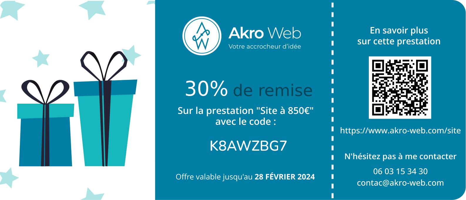 akroweb bon cadeau questionnaire site 850 janvier 2024